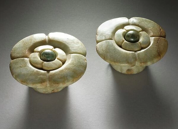 Flower-Shaped Earflares, between 550 and 850. Creator: Unknown