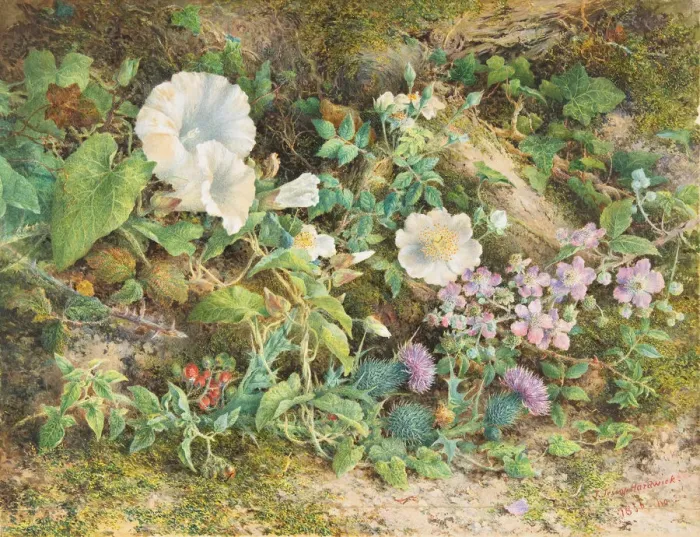 Framed Print : Flower Study, 1866. Creator: John Jessop Hardwick Framed Print : Flower Study, 1866. Creator: John Jessop Hardwick