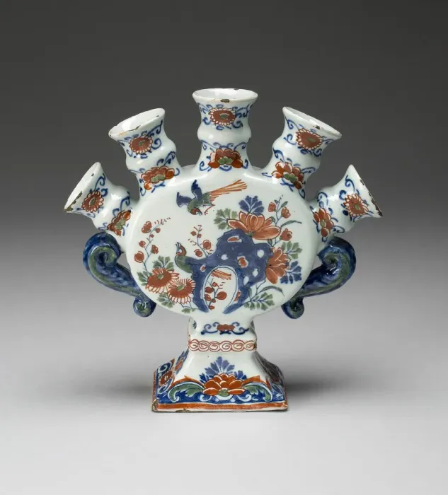 Framed Print : Flower Vase (one of a pair), Delft, c. 1700 / 22. Creator: De Griekesche A Framed Print : Flower Vase (one of a pair), Delft, c. 1700 / 22. Creator: De Griekesche A