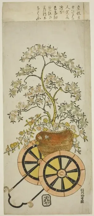 Framed Print : Flower Wagon, c. 1730. Creator: Hanekawa Chincho Framed Print : Flower Wagon, c. 1730. Creator: Hanekawa Chincho