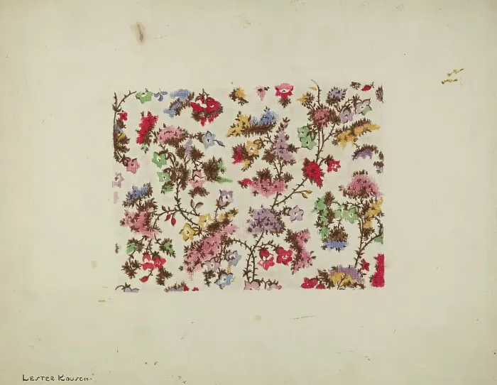 Framed Print : Flowered Challis Gown, c. 1940. Creator: Lester Kausch Framed Print : Flowered Challis Gown, c. 1940. Creator: Lester Kausch