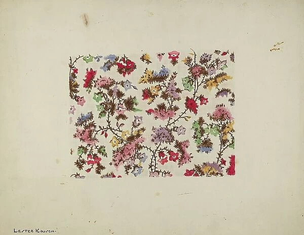 Flowered Challis Gown, c. 1940. Creator: Lester Kausch