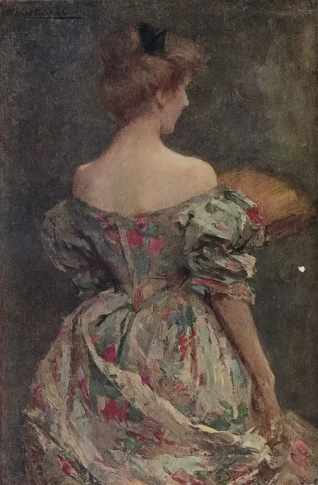 Framed Print : The Flowered Gown, c19th century. Artist: Samuel Melton Fisher Framed Print : The Flowered Gown, c19th century. Artist: Samuel Melton Fisher