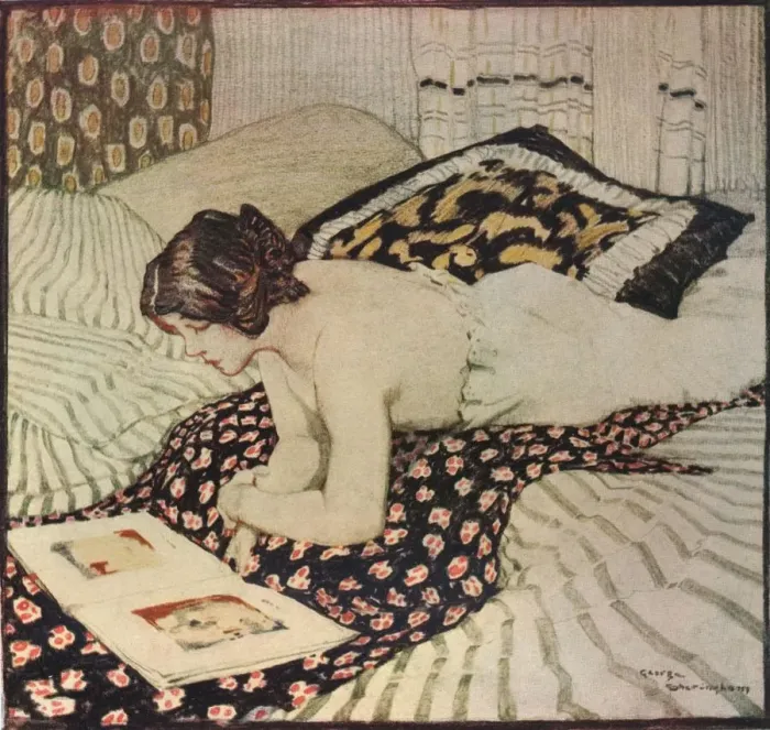 Framed Print : The Flowered Shaw, c1916. Artist: George Sheringham