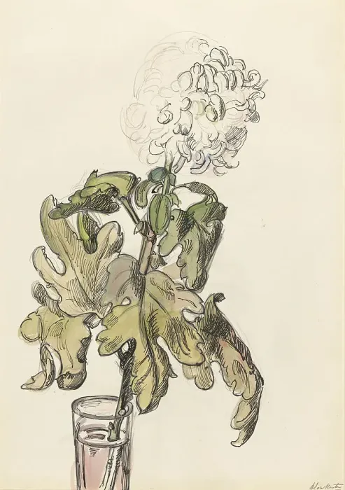 Framed Print : Flowering chrysanthemum, in a vase, 1872-1950. Creator: Barbara Elisabeth van Houten Framed Print : Flowering chrysanthemum, in a vase, 1872-1950. Creator: Barbara Elisabeth van Houten