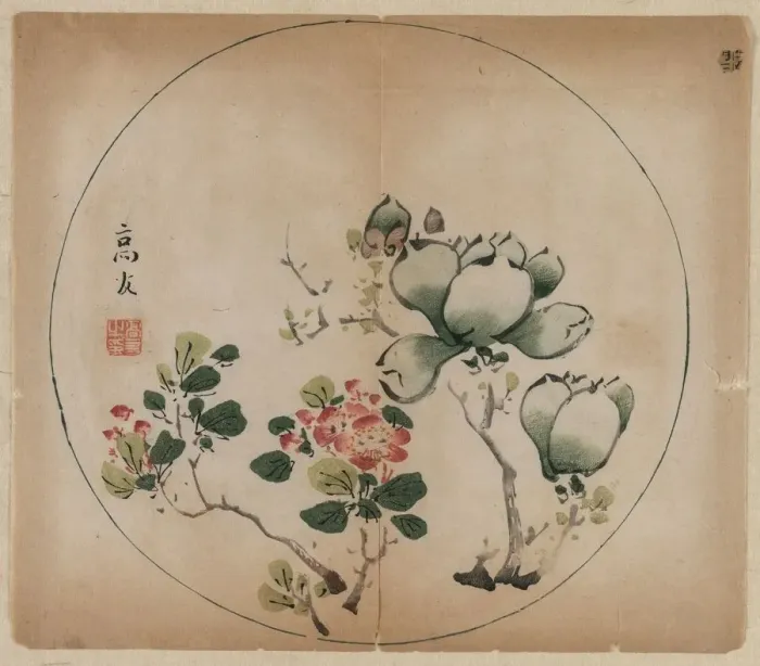 Framed Print : Flowering Magnolia and Peach Blossoms, 1368-1644. Creator: Unknown Framed Print : Flowering Magnolia and Peach Blossoms, 1368-1644. Creator: Unknown