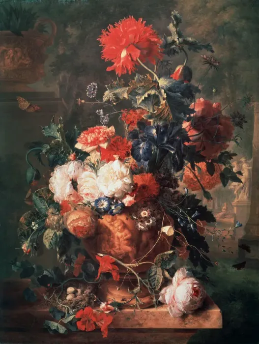 Framed Print : Flowers, 1722. Artist: Jan van Huysum Framed Print : Flowers, 1722. Artist: Jan van Huysum