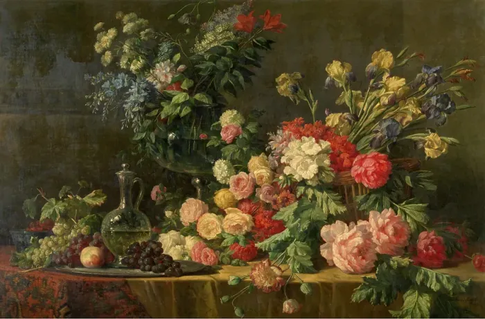 Framed Print : Flowers, 1882. Creator: Lucas Victor Schaefels Framed Print : Flowers, 1882. Creator: Lucas Victor Schaefels
