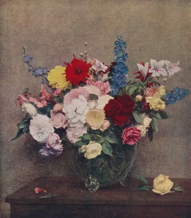 Framed Print : Flowers, 1886, (c1915). Artist: Henri Fantin-Latour Framed Print : Flowers, 1886, (c1915). Artist: Henri Fantin-Latour