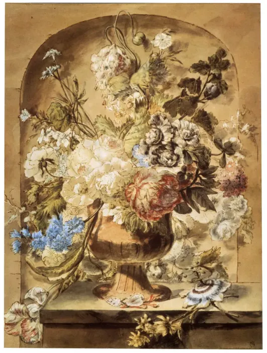 Framed Print : Flowers, 18th or early 19th century. Artist: Jan van Os Framed Print : Flowers, 18th or early 19th century. Artist: Jan van Os