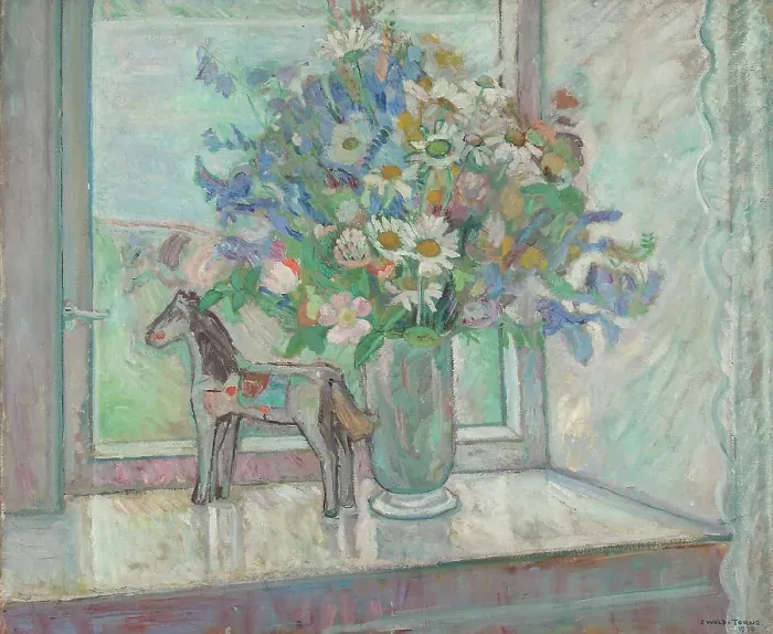 Framed Print : Flowers, 1916. Creator: Oluf Wold-Torne Framed Print : Flowers, 1916. Creator: Oluf Wold-Torne