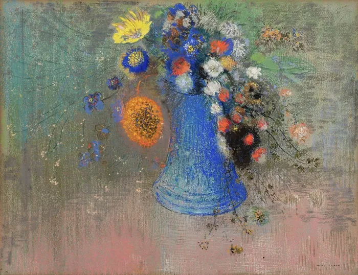 Framed Print : Flowers in a Blue Vase, c1904. Creator: Redon, Odilon (1840-1916) Framed Print : Flowers in a Blue Vase, c1904. Creator: Redon, Odilon (1840-1916)
