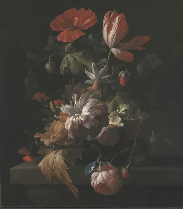 Framed Print : Flowers in a Bowl, 1672-1708. Creator: Elias Van Den Broeck Framed Print : Flowers in a Bowl, 1672-1708. Creator: Elias Van Den Broeck