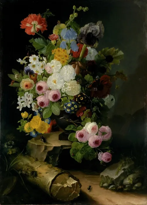 Framed Print : Flowers, c1800. Creator: Jan van Os Framed Print : Flowers, c1800. Creator: Jan van Os