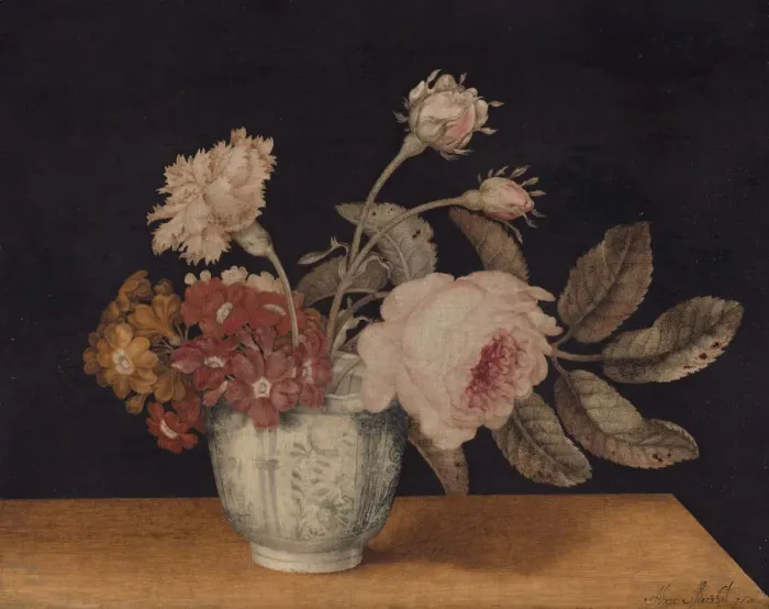 Framed Print : Flowers in a Delft Jar, 1663. Creator: Alexander Marshal Framed Print : Flowers in a Delft Jar, 1663. Creator: Alexander Marshal