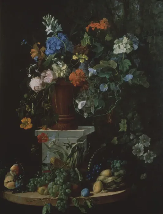 Framed Print : Flowers and fruits. Artist: Sadovnikov, Vladimir Mikhailovich (1829-?) Framed Print : Flowers and fruits. Artist: Sadovnikov, Vladimir Mikhailovich (1829-?)