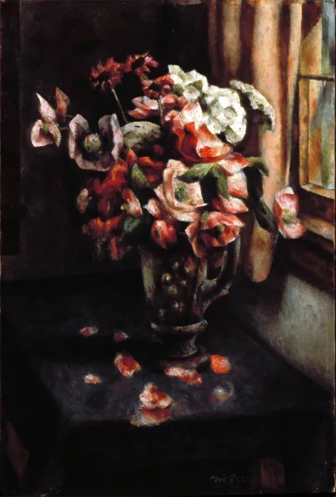 Framed Print : Flowers in a Glass Vase, 1927. Creator: Henry Lee McFee Framed Print : Flowers in a Glass Vase, 1927. Creator: Henry Lee McFee