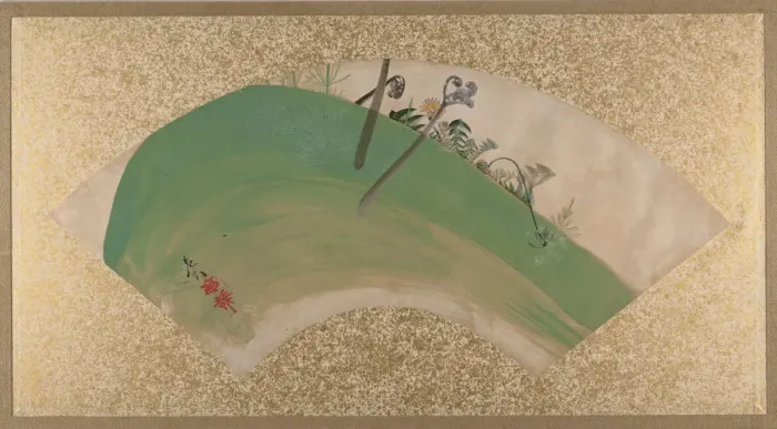Framed Print : Flowers on Grass, late 19th century. Creator: Shibata Zeshin Framed Print : Flowers on Grass, late 19th century. Creator: Shibata Zeshin