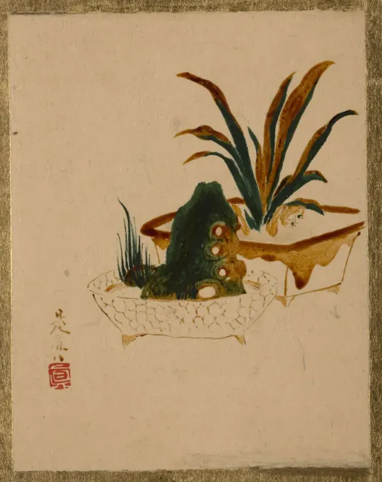 Framed Print : Flowers in Jardinieres. Creator: Shibata Zeshin Framed Print : Flowers in Jardinieres. Creator: Shibata Zeshin
