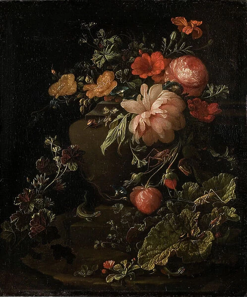 Flowers, Lizards and Insects, late 17th-early 18th century. Creator: Elias Van Den Broeck