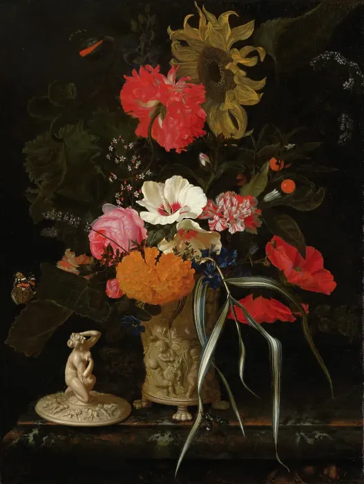 Framed Print : Flowers in an Ornamental Vase, c1670-1675. Creator: Maria van Oosterwijck Framed Print : Flowers in an Ornamental Vase, c1670-1675. Creator: Maria van Oosterwijck
