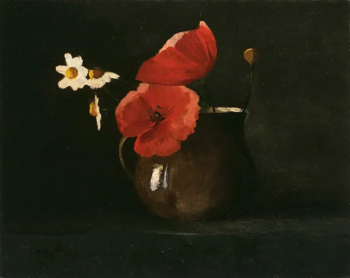 Framed Print : Flowers: Poppies and Daisies, c. 1867. Creator: Odilon Redon Framed Print : Flowers: Poppies and Daisies, c. 1867. Creator: Odilon Redon