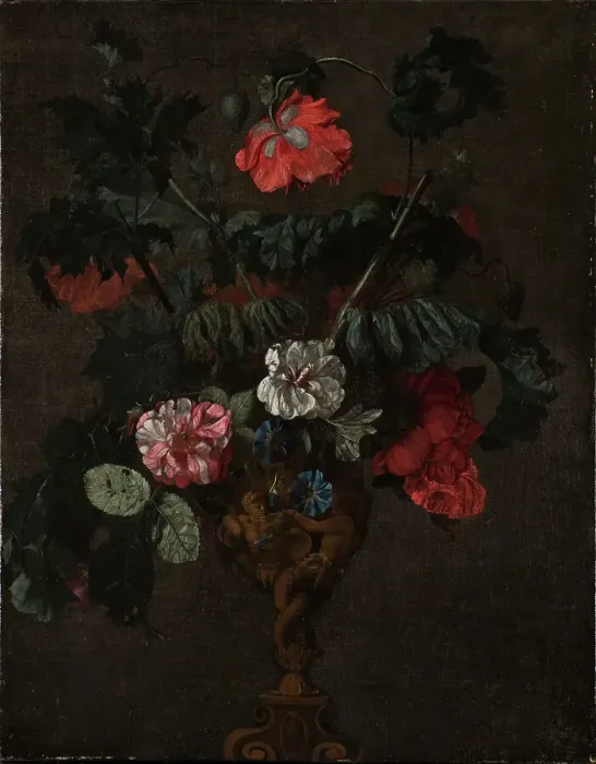 Framed Print : Flowers in a Sculptured Vase. Creator: Johann Daniel Preissler Framed Print : Flowers in a Sculptured Vase. Creator: Johann Daniel Preissler