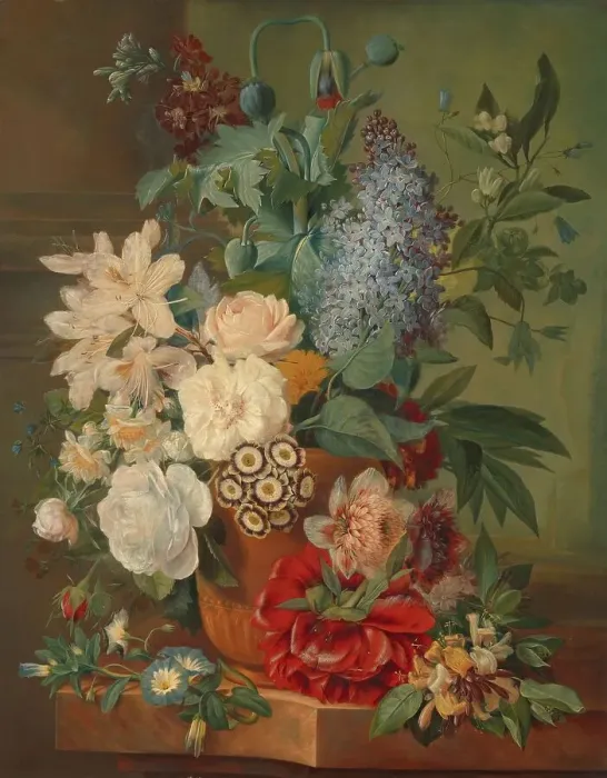 Framed Print : Flowers in a Terra Cotta Vase, 1810-1824. Creator: Albertus Jonas Brandt Framed Print : Flowers in a Terra Cotta Vase, 1810-1824. Creator: Albertus Jonas Brandt