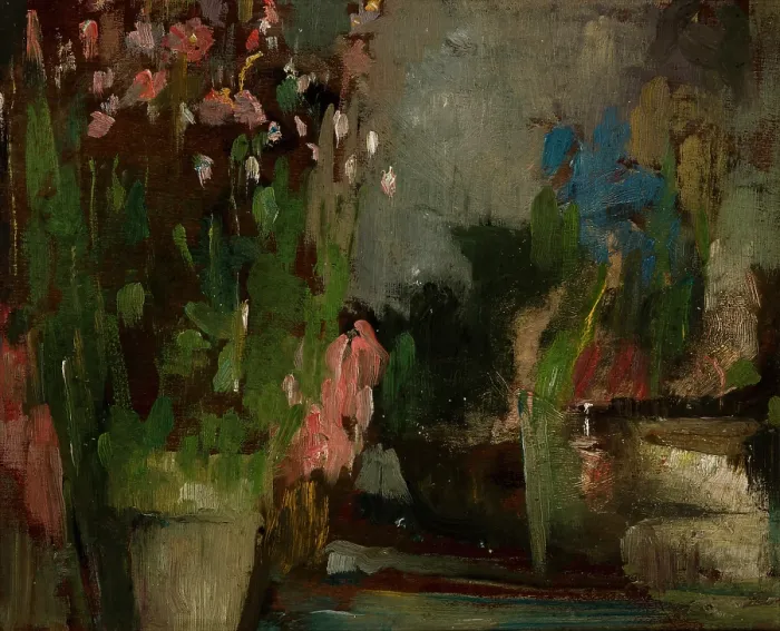 Framed Print : Flowers on a Terrace, 1903. Creator: Olga Boznanska Framed Print : Flowers on a Terrace, 1903. Creator: Olga Boznanska