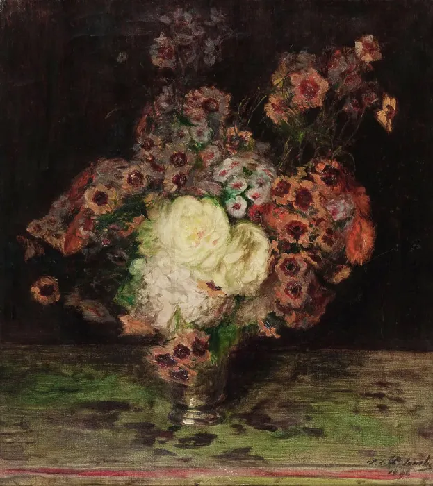 Framed Print : Flowers in a vase, 1898. Creator: Jacques Emile Blanche