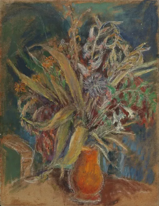 Framed Print : Flowers in a Vase, 1920-1940. Creator: Meri Genetz Framed Print : Flowers in a Vase, 1920-1940. Creator: Meri Genetz