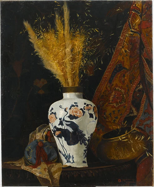 Flowers in a White Vase. Artist: Hamdi Bey, Osman (1842-1910)