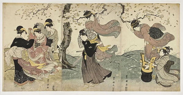 Flowers in the Wind, c. 1797-1800. Artist: Toyokuni, Utagawa (1769-1825)