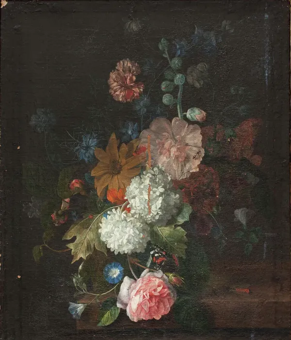 Framed Print : Flowers;Glass Bottle with Flowers, 1737-1795. Creator: Margareta Haverman Framed Print : Flowers;Glass Bottle with Flowers, 1737-1795. Creator: Margareta Haverman