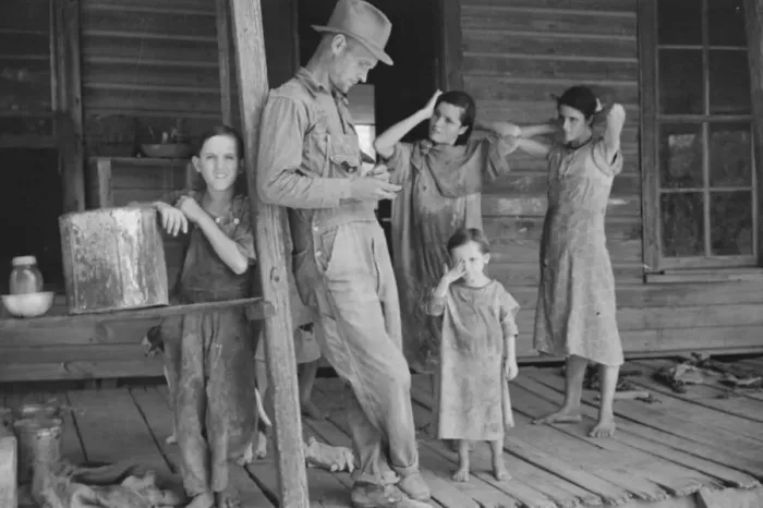 Framed Print : Floyd Burroughs and Tengle children, Hale County, Alabama, 1936. Creator: Walker Evans Framed Print : Floyd Burroughs and Tengle children, Hale County, Alabama, 1936. Creator: Walker Evans