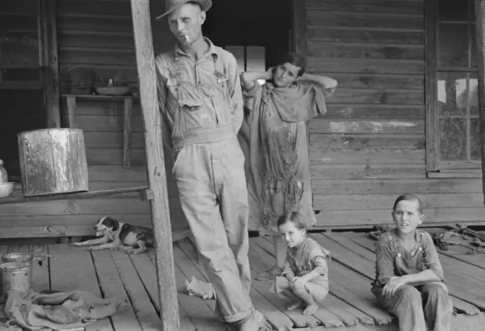 Framed Print : Floyd Burroughs and Tengle children, Hale County, Alabama, 1936. Creator: Walker Evans Framed Print : Floyd Burroughs and Tengle children, Hale County, Alabama, 1936. Creator: Walker Evans