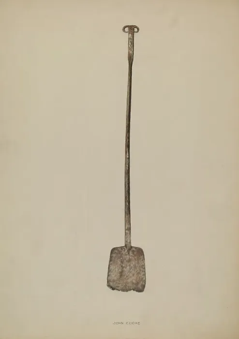 Framed Print : Flue Shovel, c. 1937. Creator: John Cooke Framed Print : Flue Shovel, c. 1937. Creator: John Cooke
