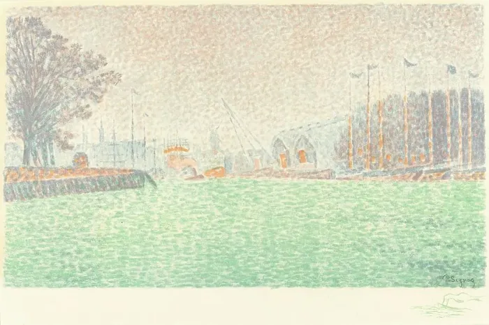 Framed Print : At Flushing (A Flessingue), 1895. Creator: Paul Signac Framed Print : At Flushing (A Flessingue), 1895. Creator: Paul Signac