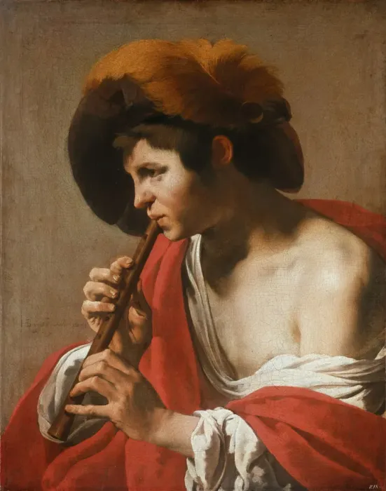 Framed Print : Flute Player, 1621