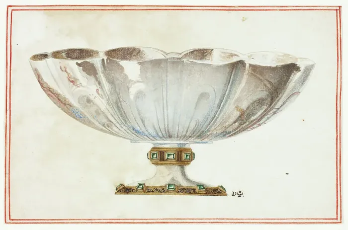 Framed Print : Fluted Bowl with Jewelled Base, n.d. Creator: Giuseppe Grisoni Framed Print : Fluted Bowl with Jewelled Base, n.d. Creator: Giuseppe Grisoni