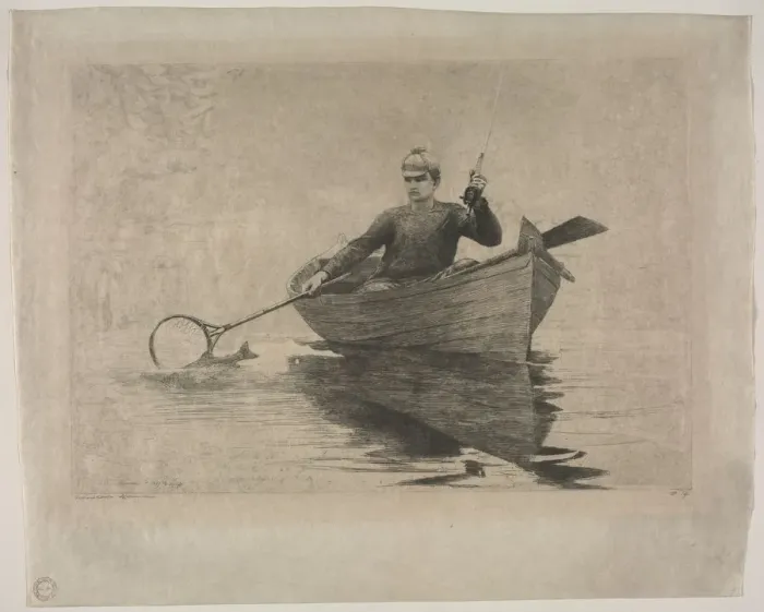 Framed Print : Fly Fishing. Creator: Winslow Homer (American, 1836-1910) Framed Print : Fly Fishing. Creator: Winslow Homer (American, 1836-1910)