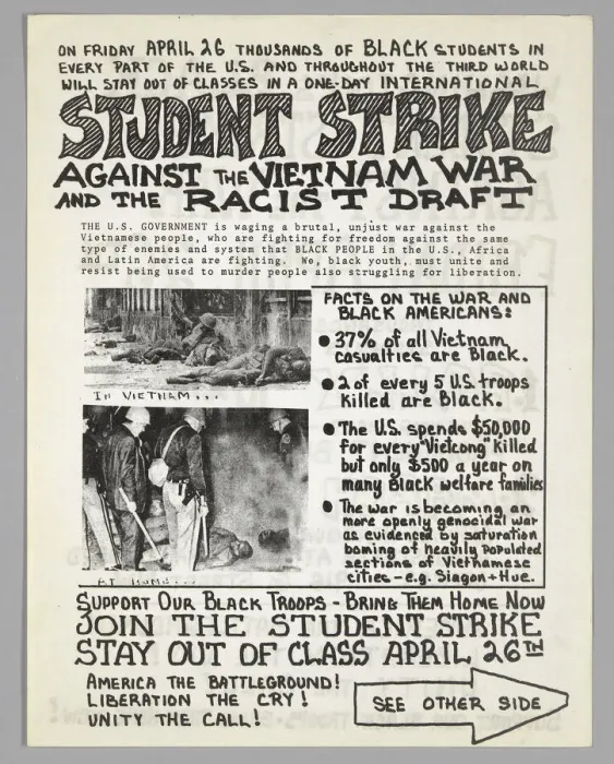 Framed Print : Flyer advertising student strike against the Vietnam War, 1968. Creator: Unknown Framed Print : Flyer advertising student strike against the Vietnam War, 1968. Creator: Unknown
