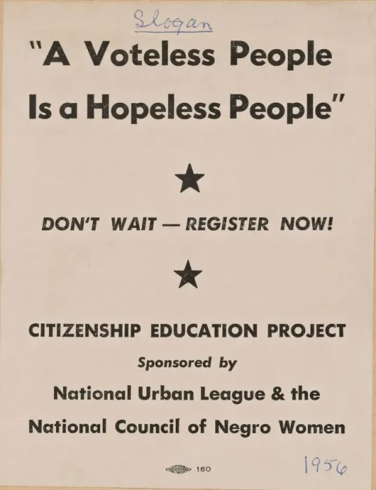 Framed Print : Flyer promoting the Citizenship Education Project, 1956. Creator: Unknown Framed Print : Flyer promoting the Citizenship Education Project, 1956. Creator: Unknown