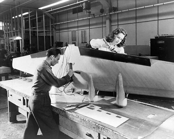 Flying boat construction, Virginia, USA, April 24, 1946. Creator: Unknown