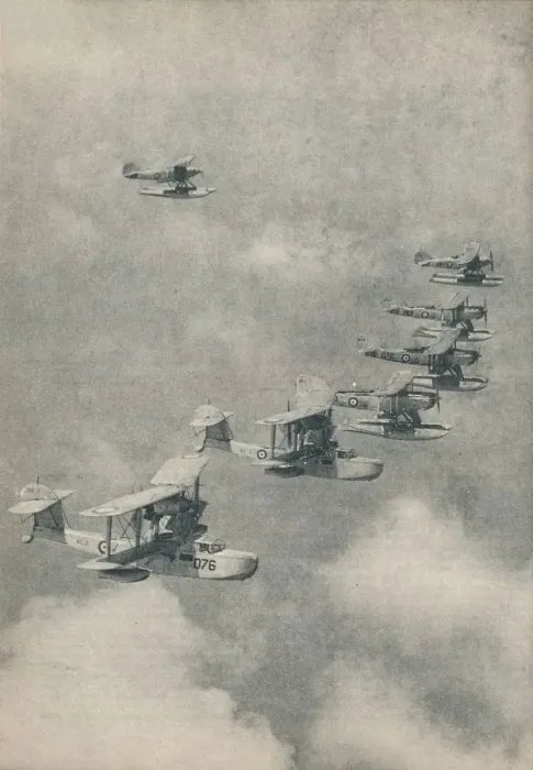 Framed Print : Flying boats and floatplanes from aircraft carriers of the Royal Navy, c1936 (c1937) Framed Print : Flying boats and floatplanes from aircraft carriers of the Royal Navy, c1936 (c1937)
