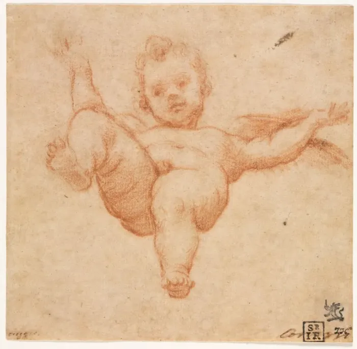 Framed Print : Flying Cupid, c. 1602. Creator: Annibale Carracci (Italian, c. 1560-1609), follower of Framed Print : Flying Cupid, c. 1602. Creator: Annibale Carracci (Italian, c. 1560-1609), follower of