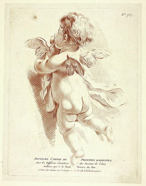 Flying Cupid Kissing a Dove, n.d. Creator: Gilles-Antoine Demarteau