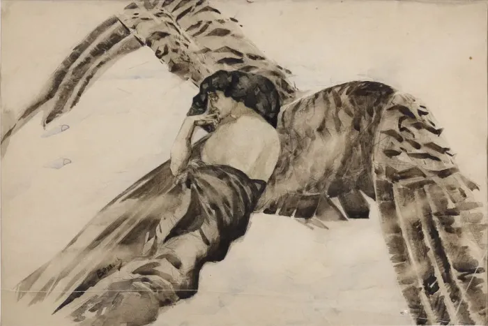 Framed Print : Flying Demon, 1890-1891. Artist: Vrubel, Mikhail Alexandrovich (1856-1910) Framed Print : Flying Demon, 1890-1891. Artist: Vrubel, Mikhail Alexandrovich (1856-1910)