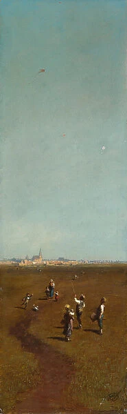 Flying Kites, ca 1880-1885. Artist: Spitzweg, Carl (1808-1885)