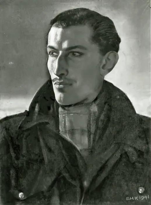 Framed Print : Flying Officer R.C. Dafforn, DFC, 1941. Creator: Eric Kennington Framed Print : Flying Officer R.C. Dafforn, DFC, 1941. Creator: Eric Kennington